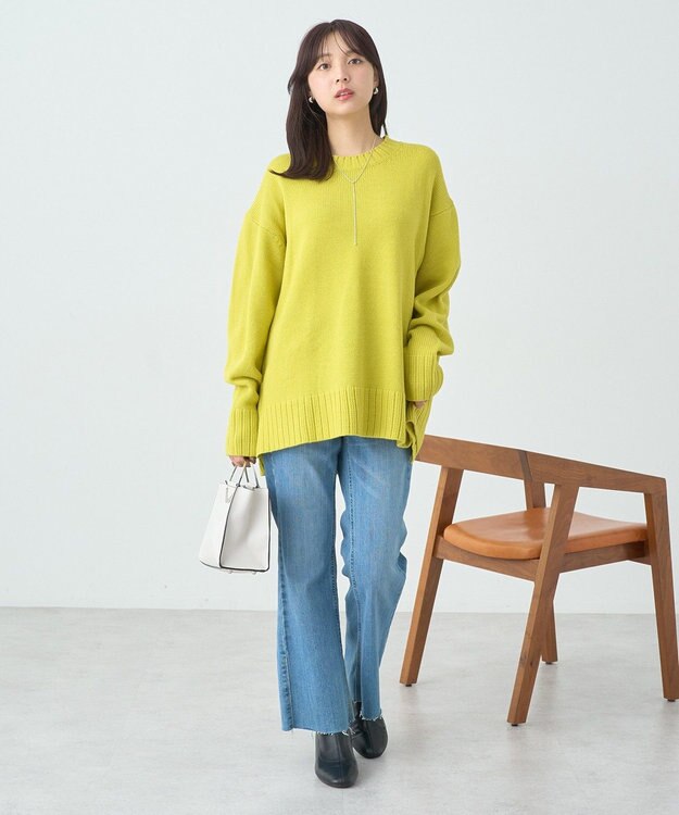 earth music&ecology ウォッシャブルスリットチュニック Yellow