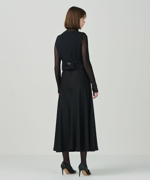 GRACE CONTINENTAL サテンコンビジレワンピース ブラック