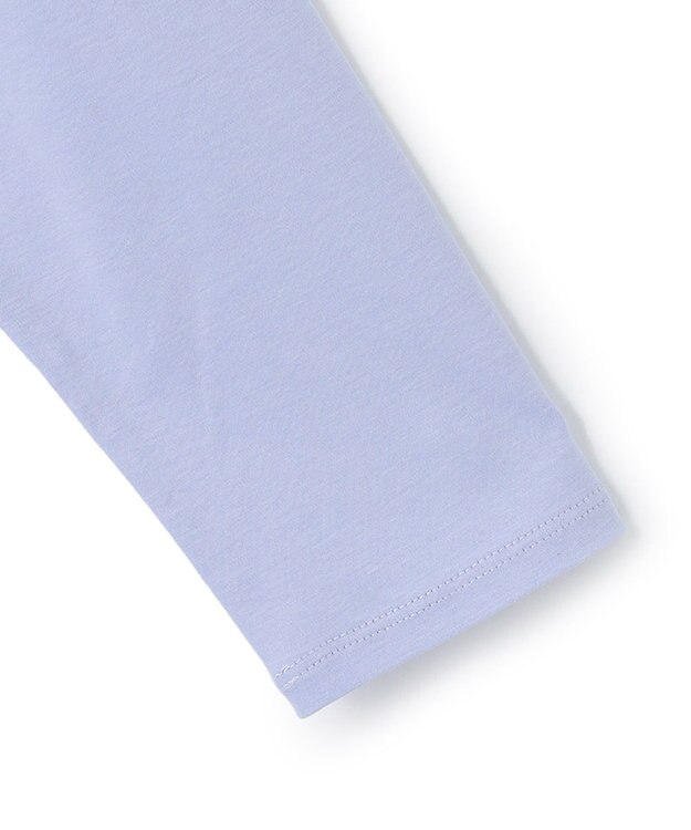 ICB L 【洗える】 コンパクトスムース バンドカラーカットソー サックスブルー系