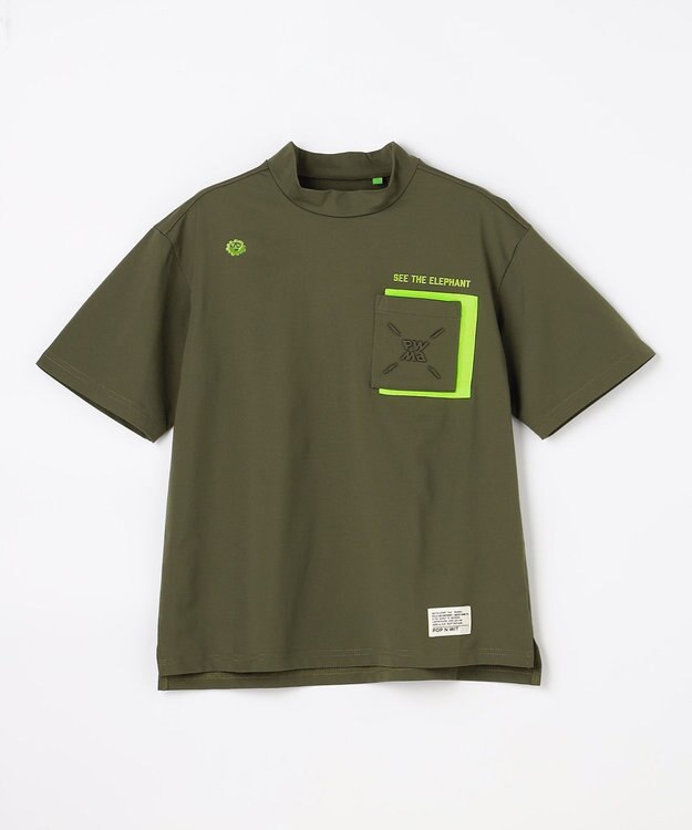 PW CIRCULUS 【WOMEN】ポケットモックネック ゴルフウェア レディース カーキ系