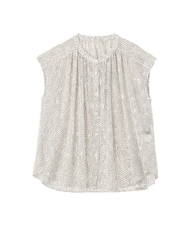 YECCA VECCA シアードット柄ブラウス Off White