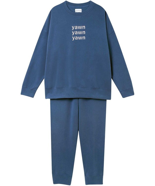 une nana cool 【綿混】あくびのお嬢さんのなめらか裏毛プルオーバー ブルー