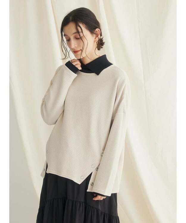 CRAFT STANDARD BOUTIQUE サイドリングボタンプルオーバー Gray Beige