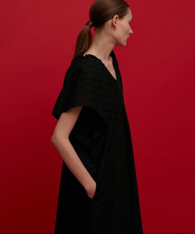 BEIGE， VIVIENNE / Vネックワンピース Black