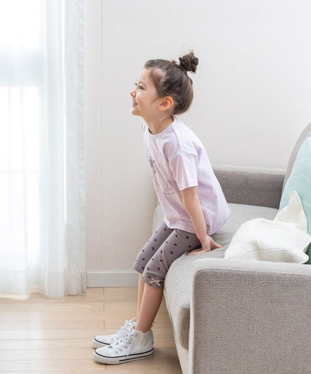 ANY KIDS オーガビッツアニマルTシャツ ラベンダー（ねこ）