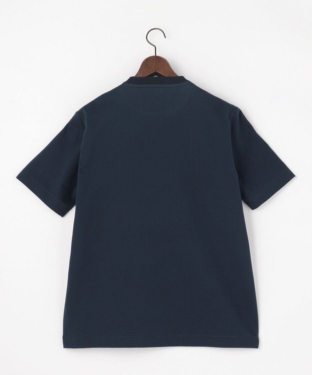 JOSEPH ABBOUD 【オーガニックコットン使用・MADE IN JAPAN】千鳥ジャカード Tシャツ ネイビー系
