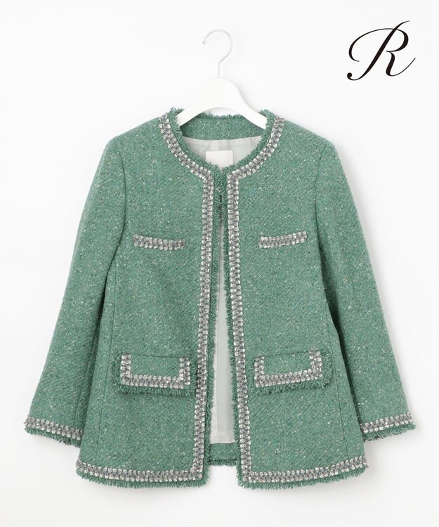 23区 S 【R(アール)】カラーツイード ジャケット サックスブルー系