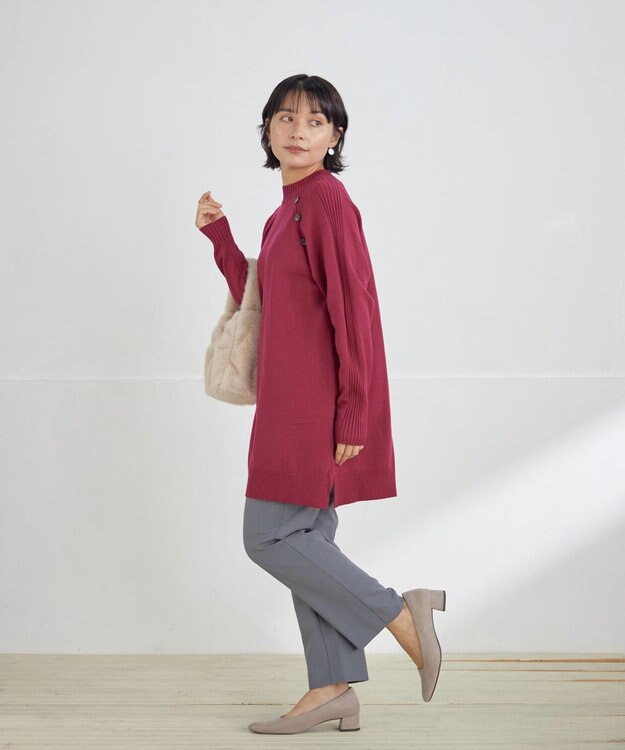 Tiaclasse 【洗える】テーパードパンツ チャコール