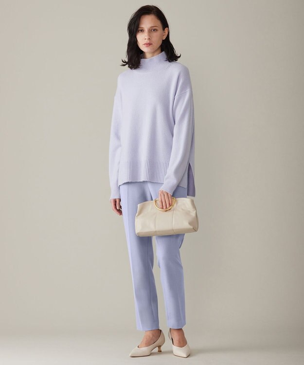 自由区 【洗える】ウールカシミヤブレンドハイネック ニット テンダーブルー