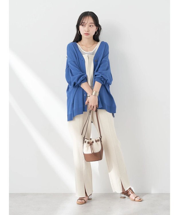 earth music&ecology Ｖネックビッグシルエットカーディガン Blue