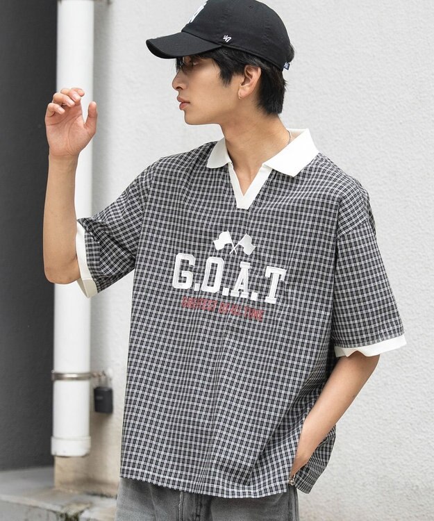 WEGO 【ユニセックス着用ITEM】チェックゲームシャツ ブラックチェック1