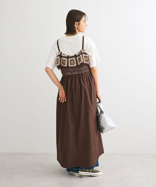 Green Parks ・ＳＵＧＡＲ　ＳＰＯＯＮ　クロシェキリカエワンピース Brown
