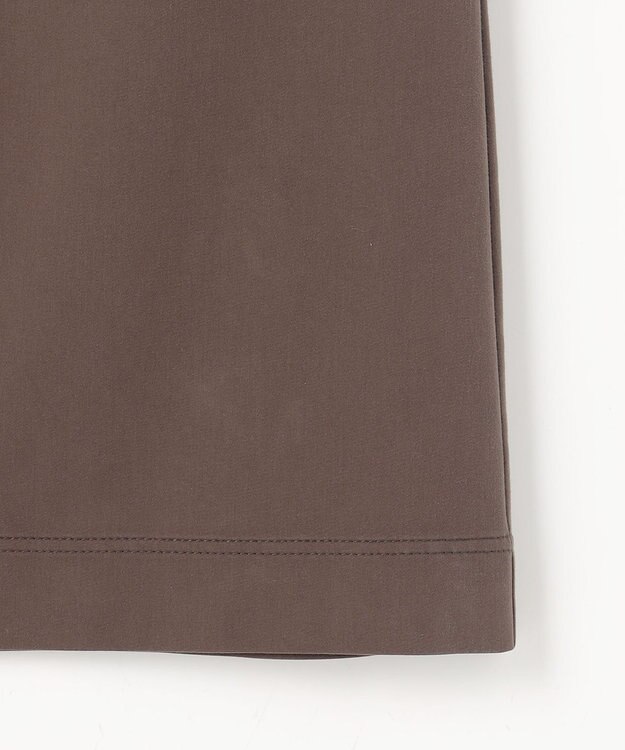 自由区 L ブラッシュドコットンサテンナロー スカート ダークブラウン