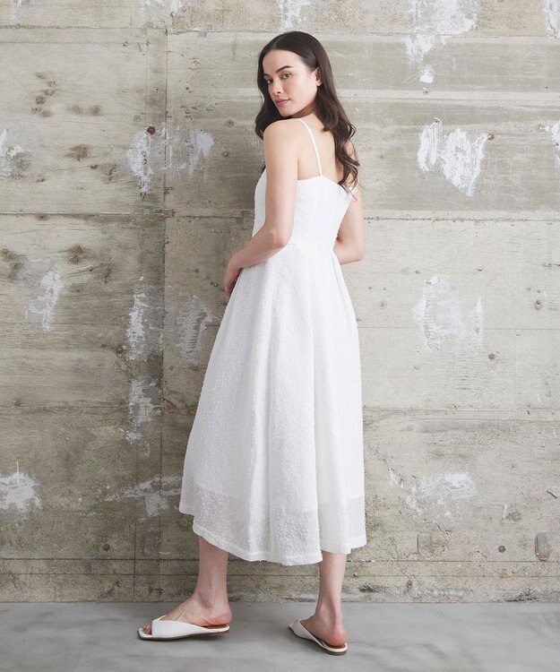 GRACE CONTINENTAL メッシュツイードキャミドレス ホワイト