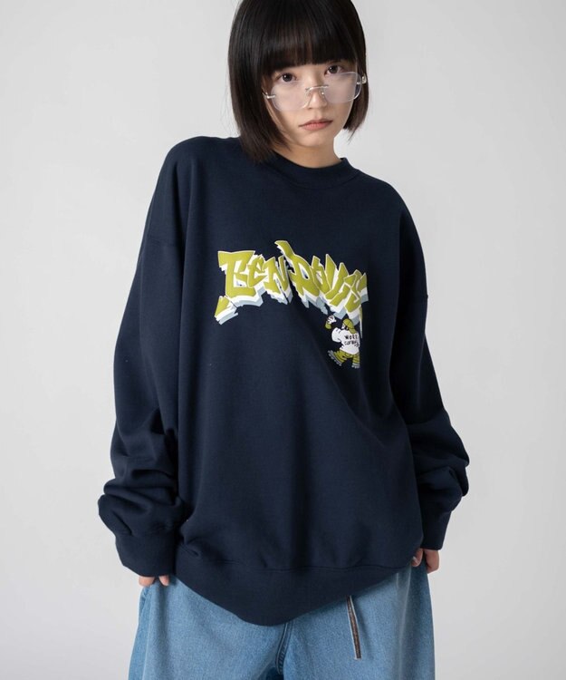 WEGO 【ユニセックス着用ITEM/MLサイズ展開】別注BENDAVISバブルロゴプルオーバー ネイビー