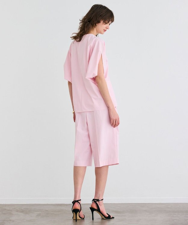 BEIGE， 【接触冷感/UVカット/洗える・BAILA 8.9月合併号掲載】YANN / Vスリットプルオーバーブラウス Pink