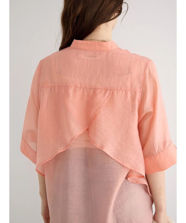 AMERICAN HOLIC シアーバックフレアＷポケットシャツチュニック Pink