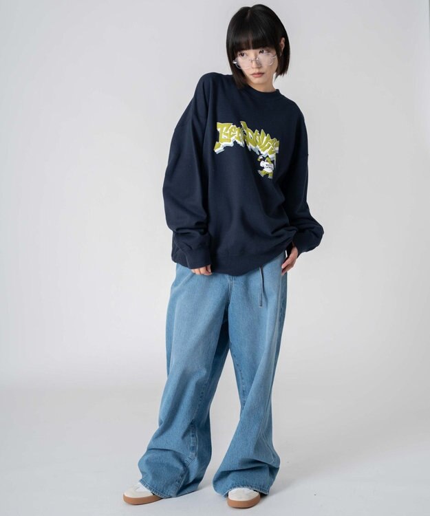 WEGO 【ユニセックス着用ITEM/MLサイズ展開】別注BENDAVISバブルロゴプルオーバー ネイビー