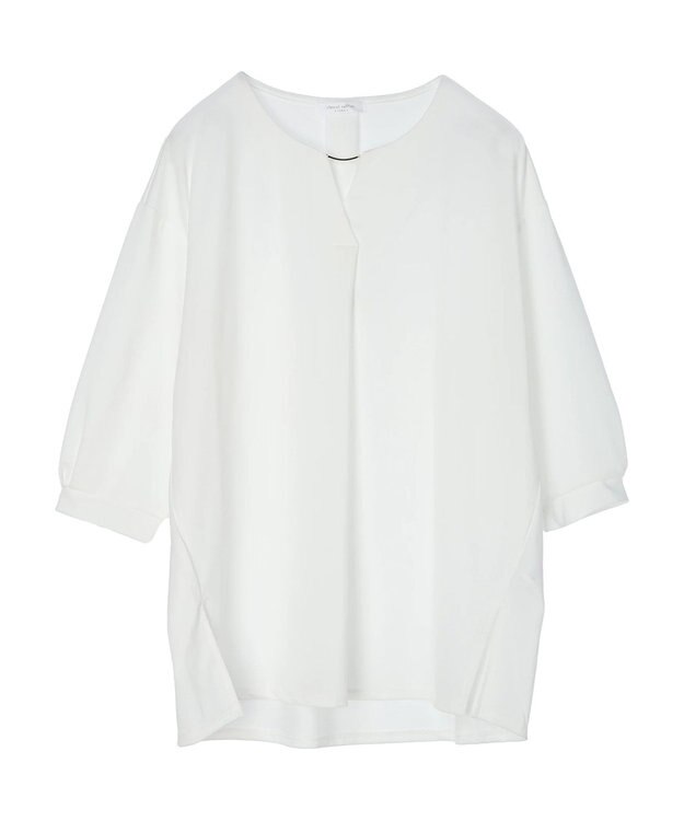 Green Parks バー付き７分袖ブラウソー Off White