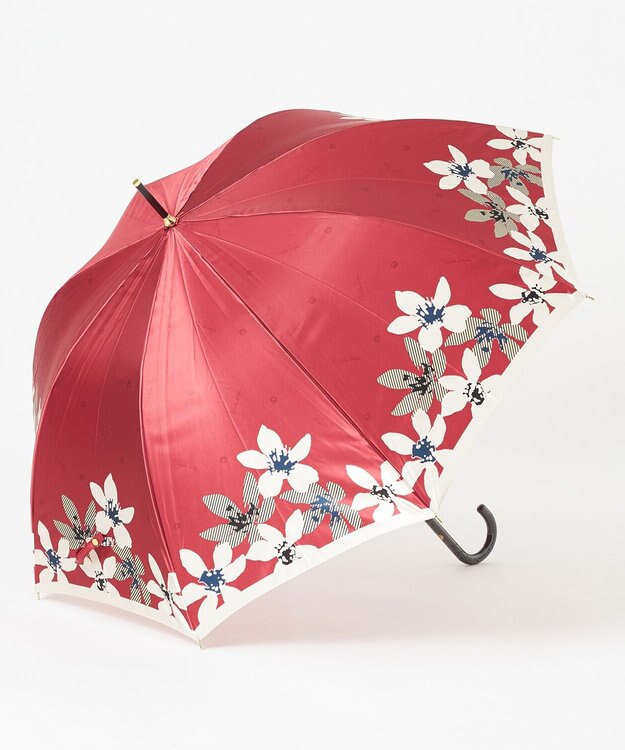 MOONBAT 【耐風】mila schon 長傘  フラワーサテンプリント ワイン