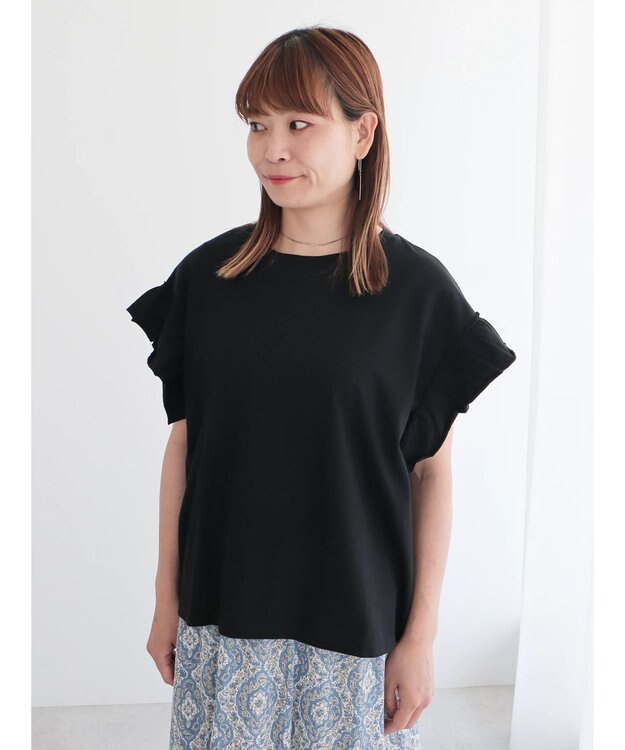 CRAFT STANDARD BOUTIQUE 袖ギャザーフレアプルオーバー Black