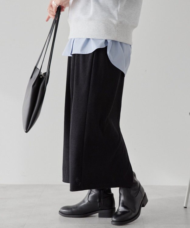 AMERICAN HOLIC カットコーデュロイスカート Black