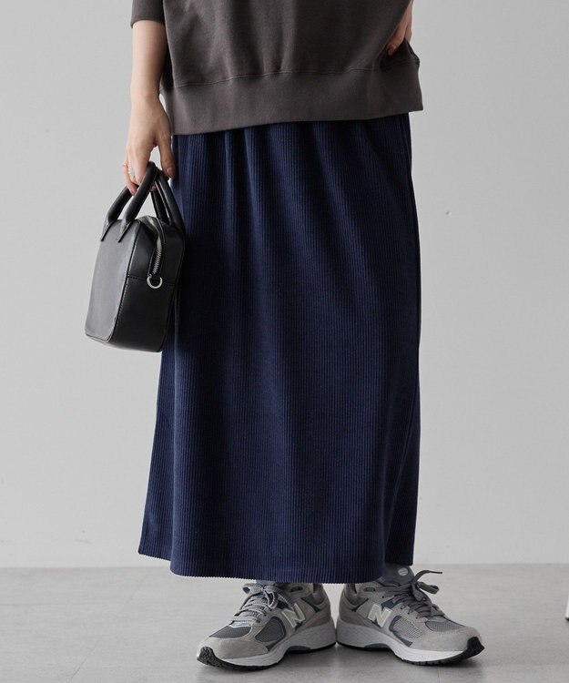 AMERICAN HOLIC カットコーデュロイスカート Navy