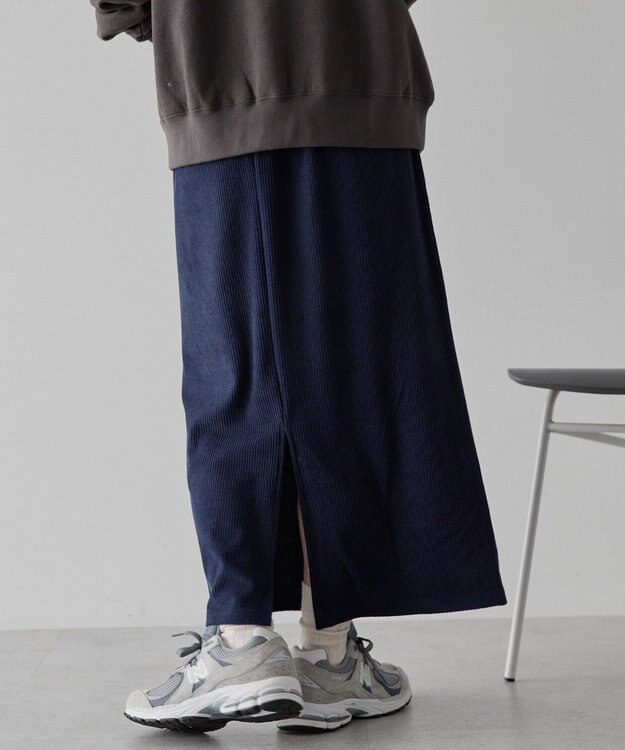 AMERICAN HOLIC カットコーデュロイスカート Navy