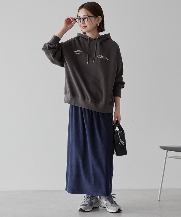 AMERICAN HOLIC カットコーデュロイスカート Navy