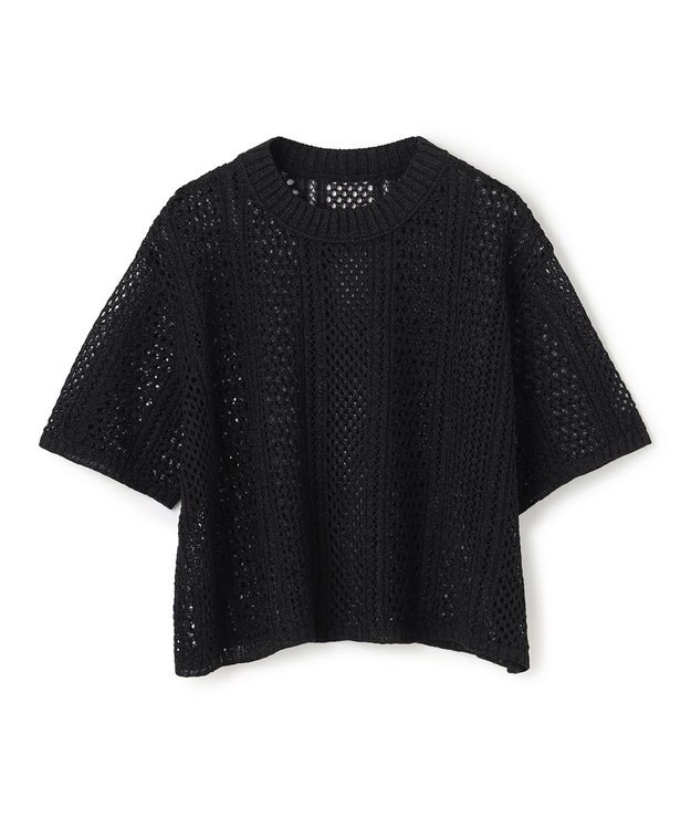 BEIGE， ATACAM / パターンメッシュ ハーフニット Black