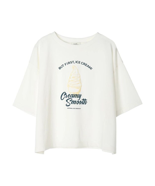 earth music&ecology ＩＣＥ　ＣＲＥＡＭ！　ショートＴ Off White