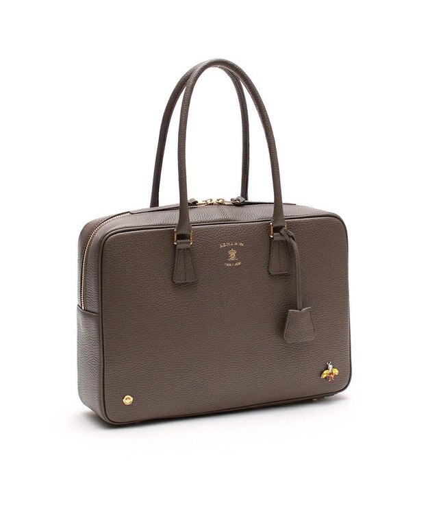 A.D.M.J. 【牛革】アノニマス/A4サイズ対応クリスタルビー付ボストン34cm カーキ