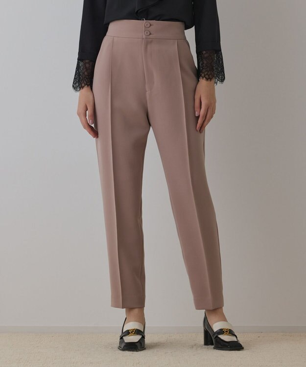 GRACE CONTINENTAL ハイウエストテーパードパンツ ピンク