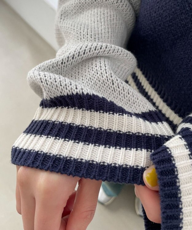 WEGO ニットショートスタジャン ネイビー