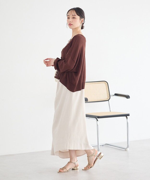 earth music&ecology 【2WAY】レーストリムシアーニットカーディガン Brown