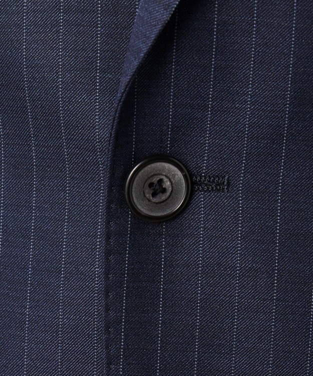 GOTAIRIKU 【Loro Piana Fabric】365 通年 3ピーススーツ(ネイビーストライプ) ダルブルー×ストライプ