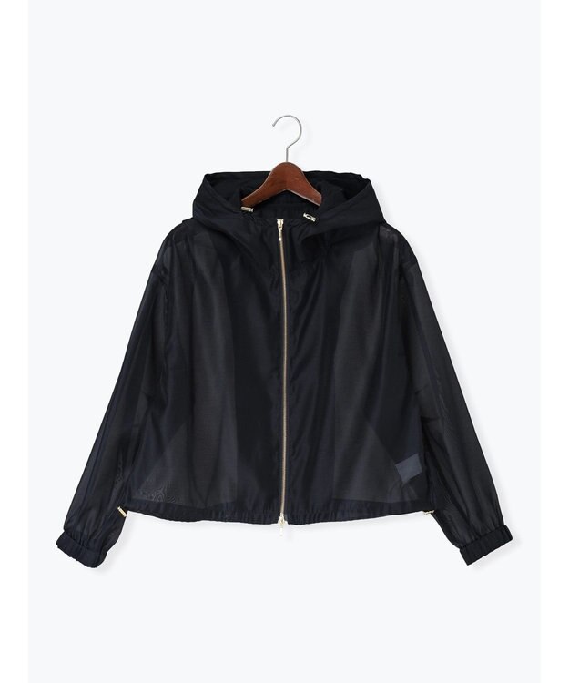 Te chichi ショートシアーフーディーブルゾン ネイビー