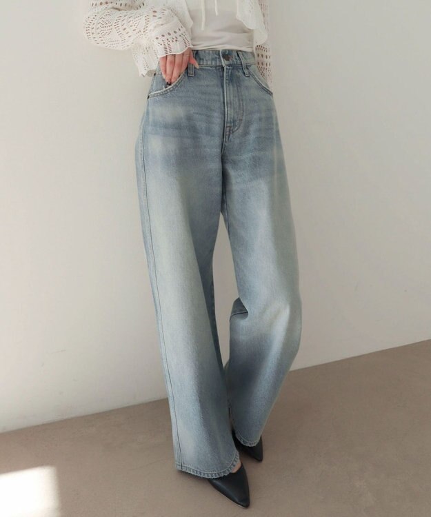 WEGO 【XS～Lサイズ展開/美脚】ストレートデニムパンツ デニム淡加工色