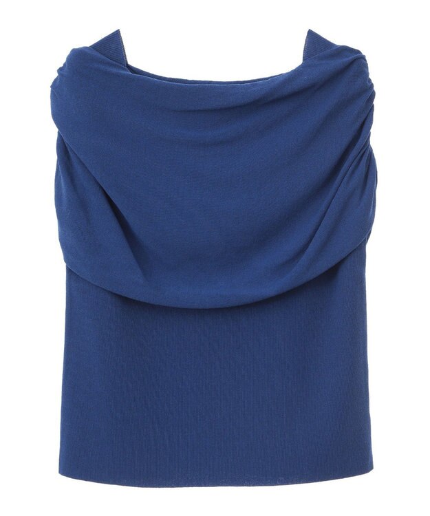 YECCA VECCA シャーリングオフショルニット Blue