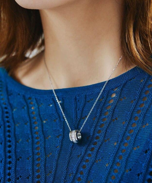 Tiaclasse ガラスサークルネックレス シルバー