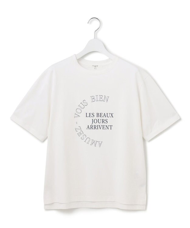 23区 L 【SLOW/一部店舗限定】エフォートレス プリントTシャツ ホワイト系