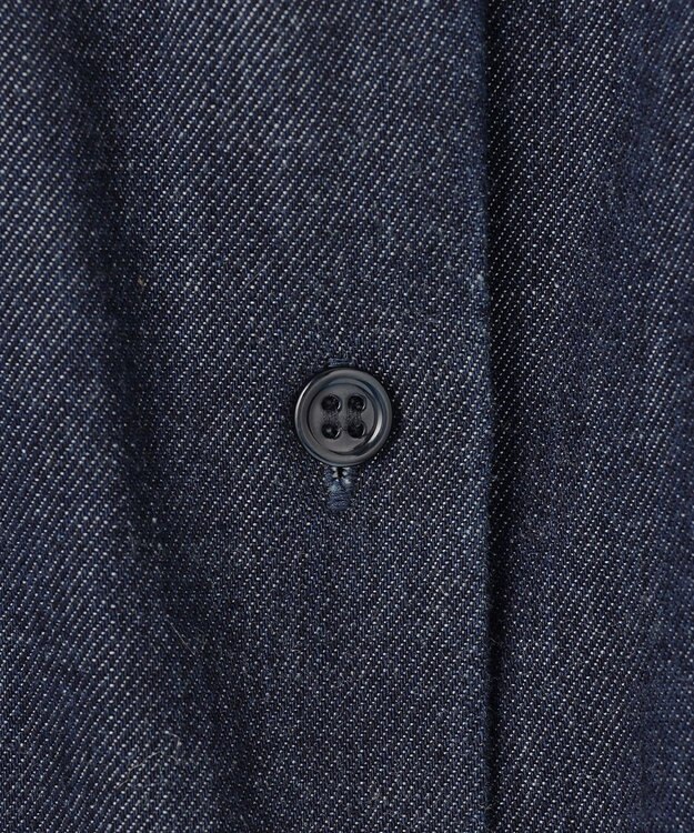 ICB 【洗える】コットンリヨセルデニム クロップドシャツ インディゴ系