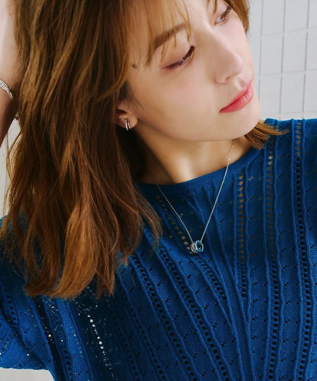 Tiaclasse ガラスサークルネックレス シルバー