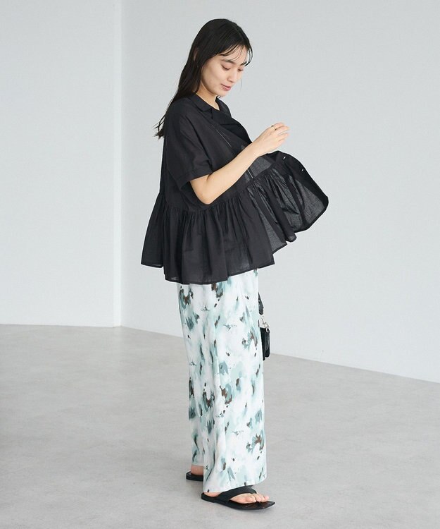 CRAFT STANDARD BOUTIQUE インド製 ペプラムブラウス Black