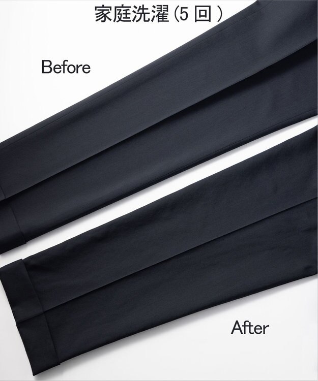 GOTAIRIKU ロングセラー【洗える/折り目加工/シワになりにくい/ウエストアジャスター】ウォッシャブル サマーウール100％パンツ_定番色(1タック)25年モデル グレー系