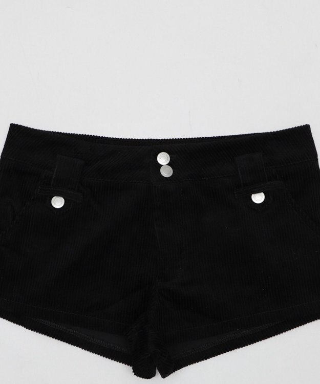 WEGO コーデュロイマイクロショートパンツ ブラック