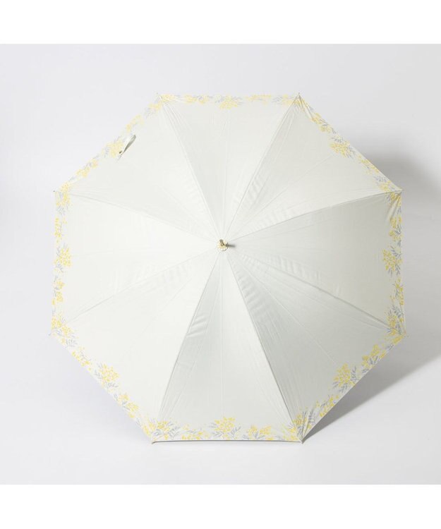 UNBILLION cache nez / 軽量サークルミモザプリントショートパラソル ホワイト