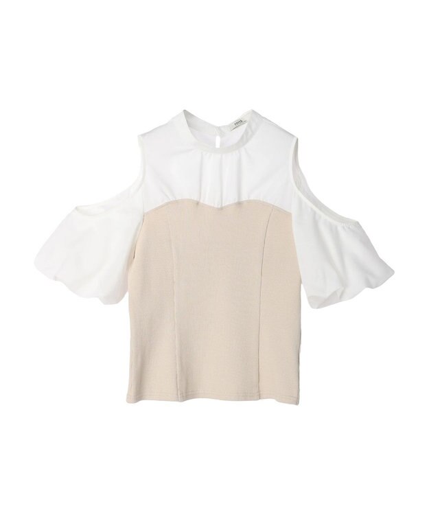 earth music&ecology オープンショルダードッキングプルオーバー Ivory