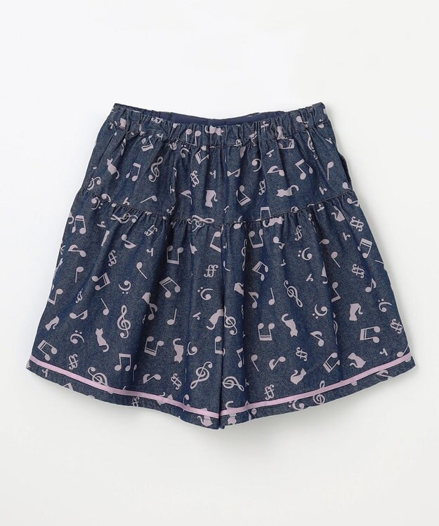 ANY KIDS 音符総柄キュロット デニム