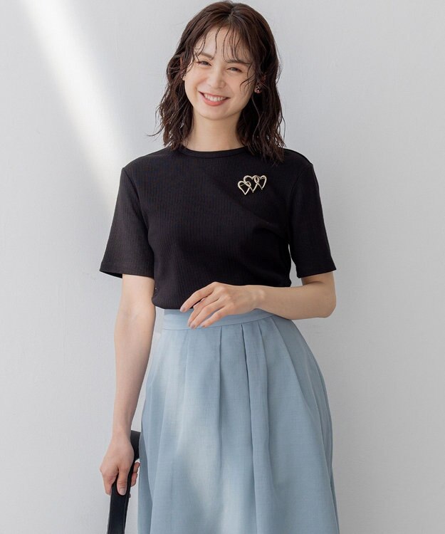 組曲 ベーシックリブ Tシャツ ブラック系